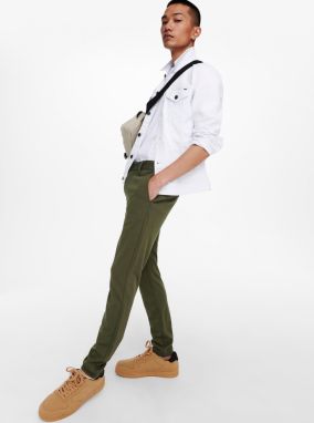 ONLY & SONS khaki pánske nohavice Mark galéria
