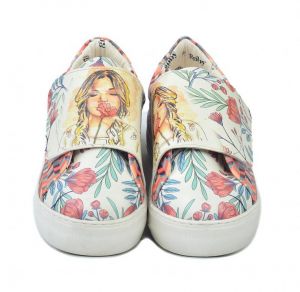 Goby biele slip on Girl With Flowers galéria