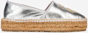 Love Moschino strieborné kožené espadrilky