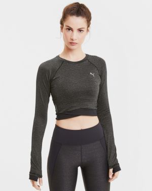 Puma čierne crop dámske top Studio Metallic