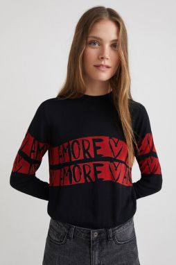 Desigual čierne ľahký sveter Amore Amore