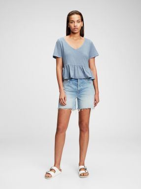 GAP modré tričko Vintage Peplum