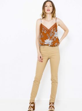 CAMAIEU béžové slim fit nohavice galéria