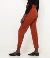 CAMAIEU oranžové pruhované nohavice s opaskom galéria