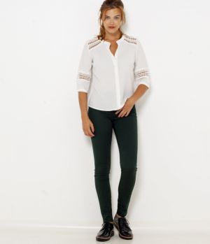CAMAIEU zelené slim fit nohavice galéria