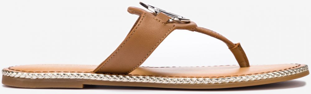 Tommy Hilfiger hnedé žabky Essential Leather