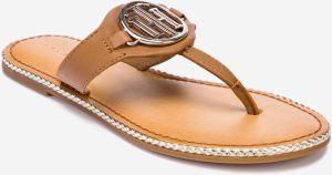 Tommy Hilfiger hnedé žabky Essential Leather galéria