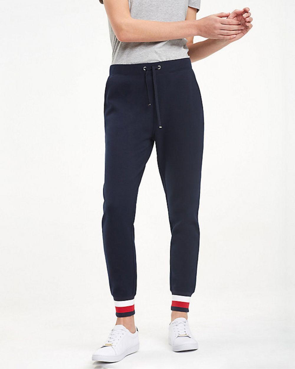 Tommy Hilfiger modré tepláky Heritage Contrast Stripe