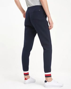 Tommy Hilfiger modré tepláky Heritage Contrast Stripe galéria