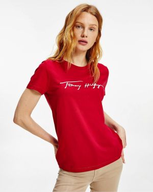 Tričká s krátkym rukávom pre ženy Tommy Hilfiger - červená