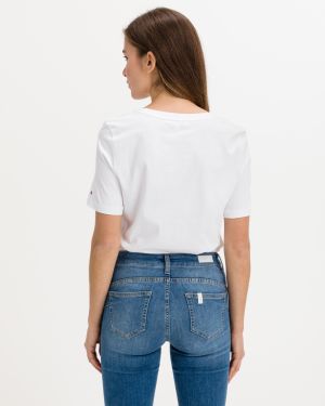Tričká s krátkym rukávom pre ženy Tommy Hilfiger - biela galéria