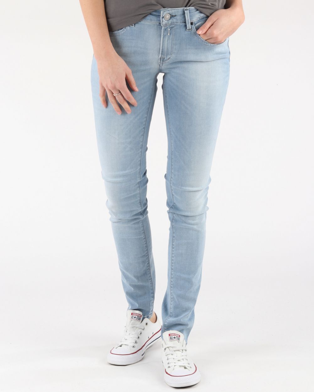 Skinny fit pre ženy Replay - modrá