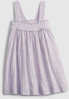 GAP Linen Stripe Šaty dětské Ružová