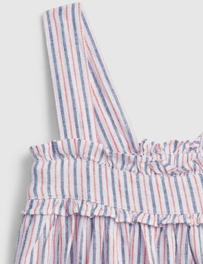 GAP Linen Stripe Šaty dětské Ružová galéria