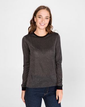 Tričká s dlhým rukávom pre ženy Scotch & Soda - čierna galéria