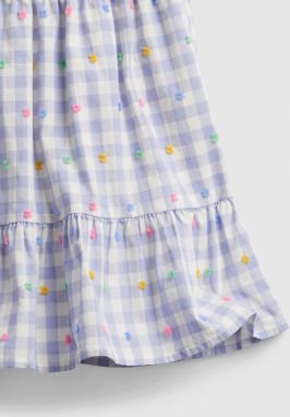 Detská sukňa gingham pull-on skirt Modrá galéria
