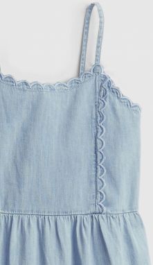 Detské šaty Scalloped tiered denim dress Modrá galéria