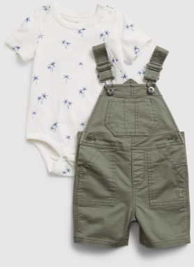 Baby set woven Shortall set Zelená