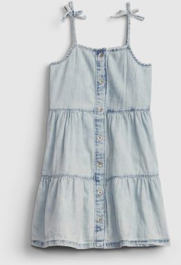 Detské šaty denim acid tiered dress Modrá