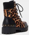 Hnedé dámske kožené členkové topánky s leopardím vzorom Desigual Biker Leopard galéria