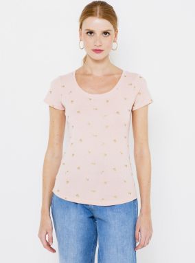 Ružové vzorované tričko CAMAIEU