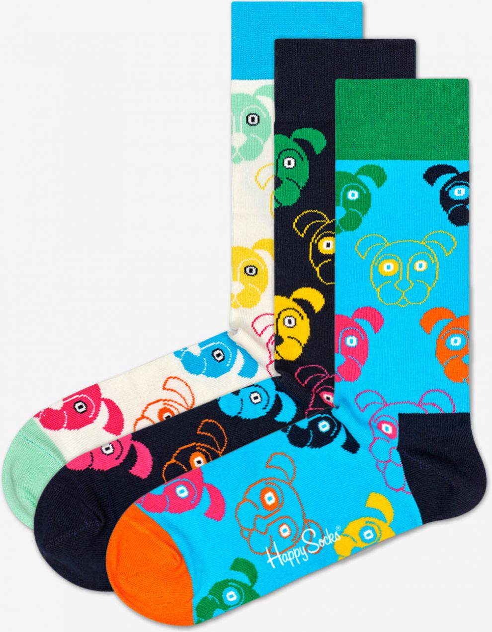 Happy Socks Dog Gift Box Ponožky 3 páry Viacfarebná