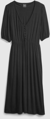 GAP čierne midi šaty blouson slv ma galéria