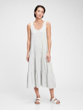 GAP sivé šaty sl tiered maxi dress