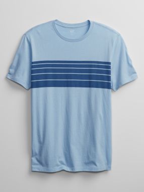 GAP modré pánske tričko Chest Stripe galéria