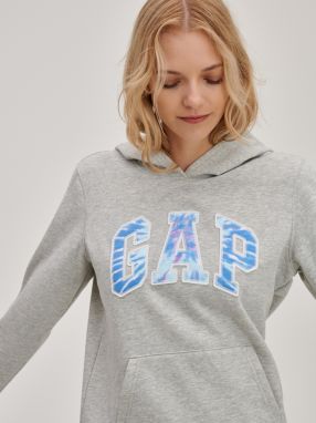 Šedá dámska mikina so vzorovaným logom GAP galéria