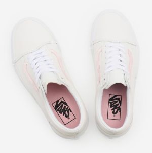 Ružovo-biele pánske kožené topánky VANS Old Skool galéria
