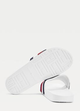 Tommy Hilfiger biele šľapky Shimmery Ribbon Pool Slide galéria