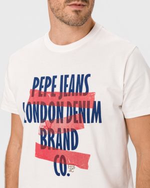 Pepe Jeans Curtis Tričko Biela galéria
