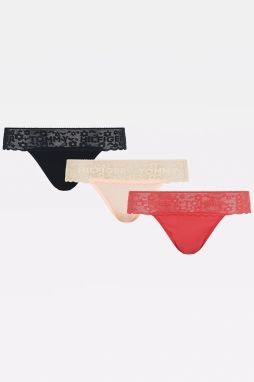 Tommy Hilfiger farebný 3 pack táng 3P Thong s čipkou