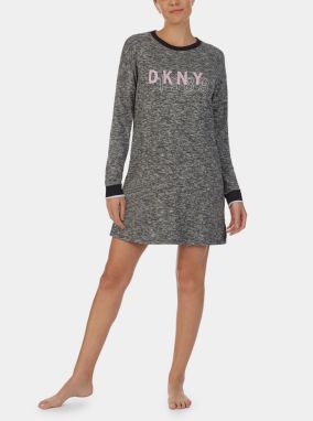 Šedá žíhaná nočná košeľa DKNY