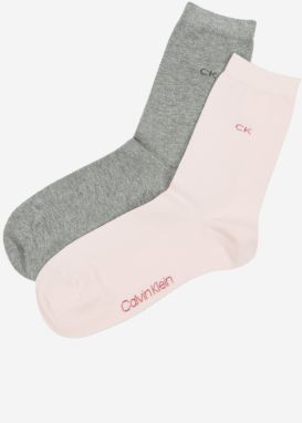 Sada dvoch párov dámskych ponožiek v ružovej a sivej farbe Calvin Klein