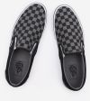 Šedo-čierne pánske kockované slip on tenisky VANS Classic galéria