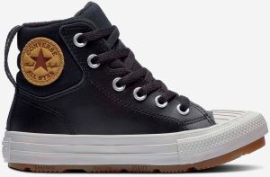 Čierne chlapčenské členkové kožené tenisky Converse Chuck Taylor All Star Berkshire Boot Leather