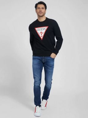 Mikiny bez kapuce pre mužov Guess - tmavomodrá galéria