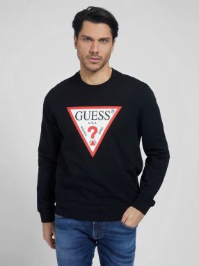 Mikiny bez kapuce pre mužov Guess - tmavomodrá