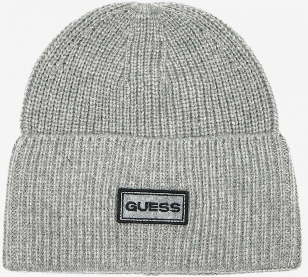 Svetlošedá pánska rebrovaná čiapka Guess