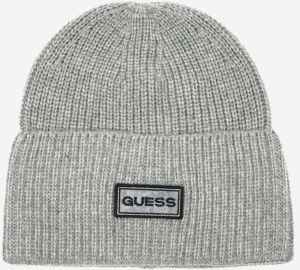 Svetlošedá pánska rebrovaná čiapka Guess