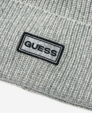 Svetlošedá pánska rebrovaná čiapka Guess galéria