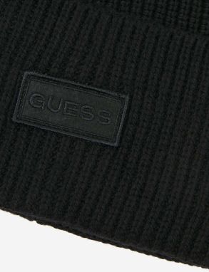 Čierna pánska rebrovaná čiapka Guess galéria