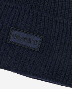 Tmavomodrá pánska rebrovaná čiapka Guess galéria