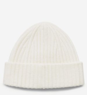 Krémová dámska rebrovaná vlnená čiapka Tommy Hilfiger Signature Fresh Beanie galéria