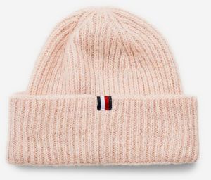 Svetloružová dámska rebrovaná čiapka s prímesou vlny z alpaky Tommy Hilfiger Effortless Beanie galéria