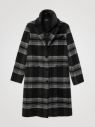 Šedo-čierny dámsky kockovaný kabát s vlnou Desigual Agatha Christie galéria