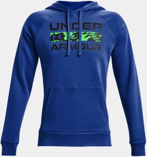 Mikina Under Armour UA RIVAL FLC SIGNATURE HD - modrá