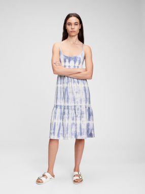 GAP modré midi šaty Racerback Tiered